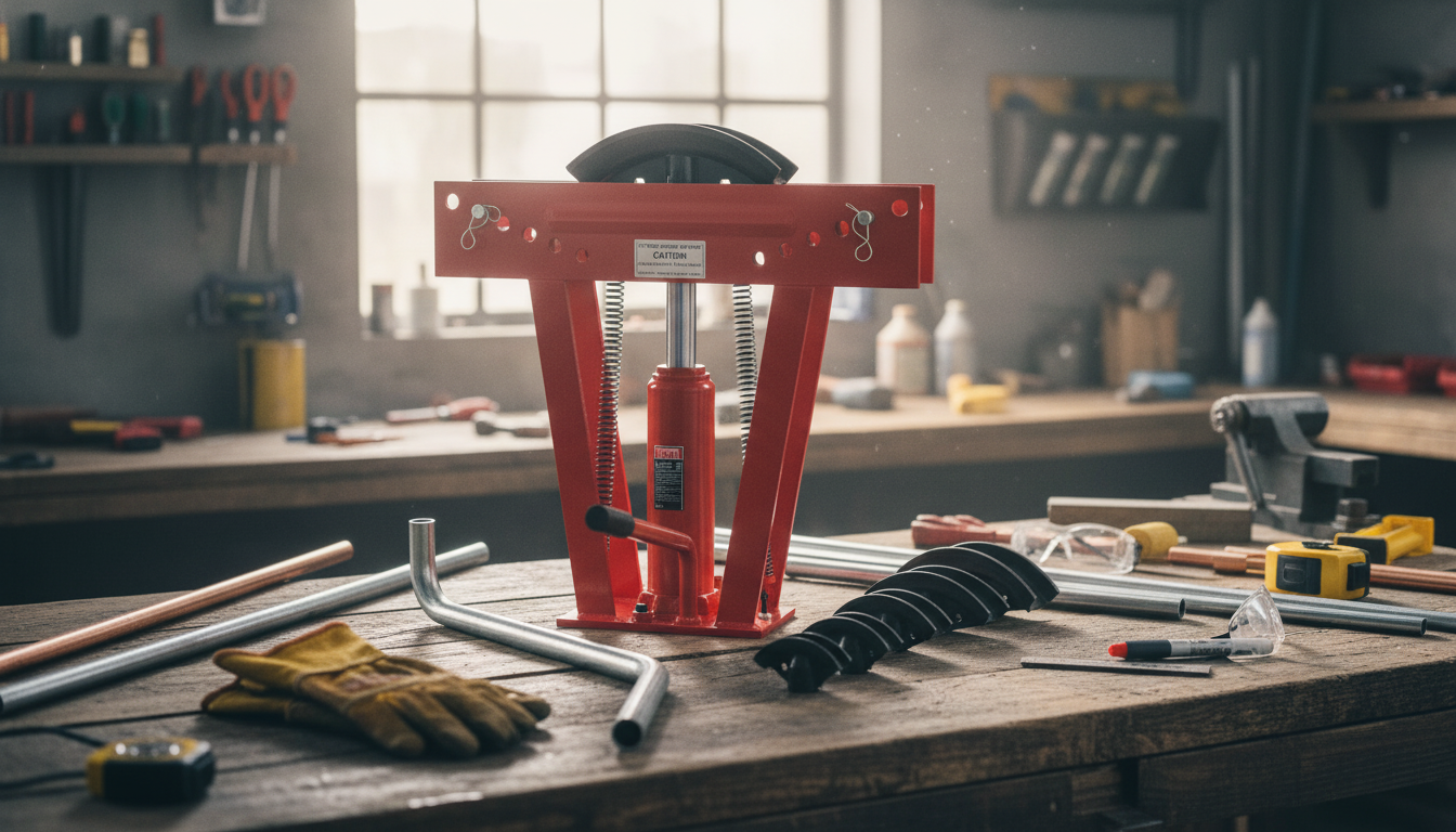 12-Ton Hydraulic Pipe Bender: 6 Dies for Clean Bends