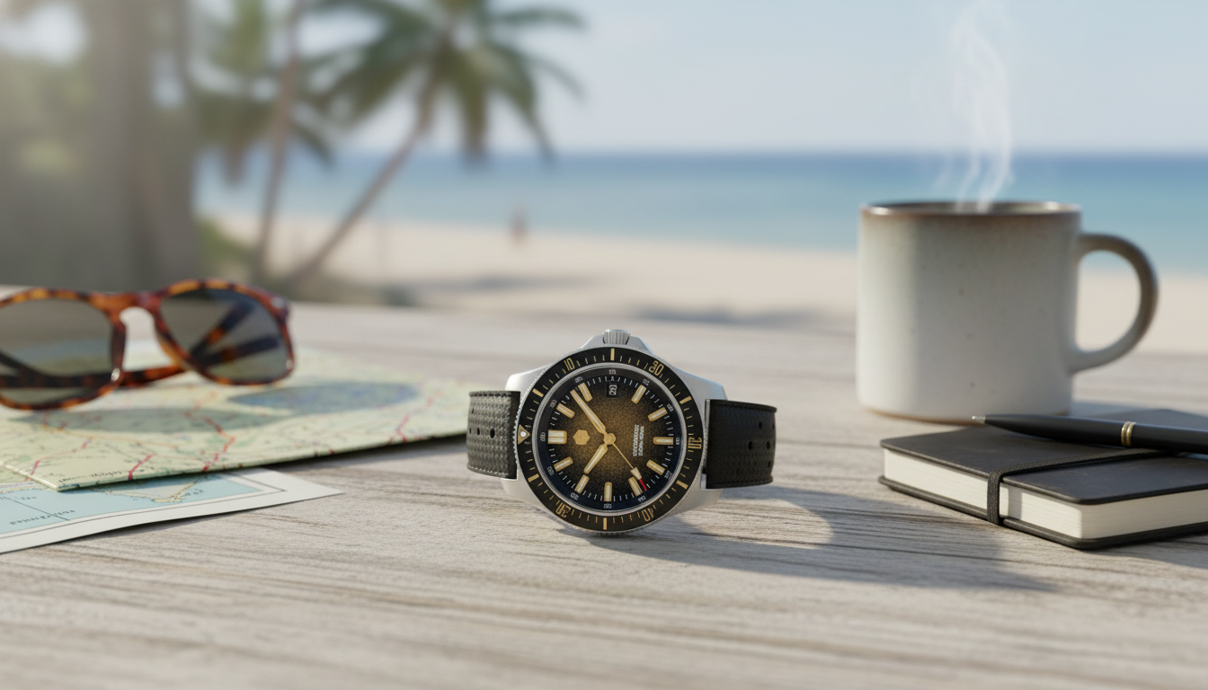 40mm Automatic Dive Watch: Ceramic Bezel, Fumé Dial