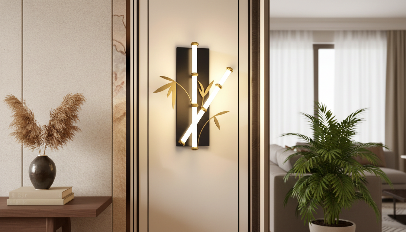 Bamboo-Inspired LED Wall Sconce for Modern Spaces