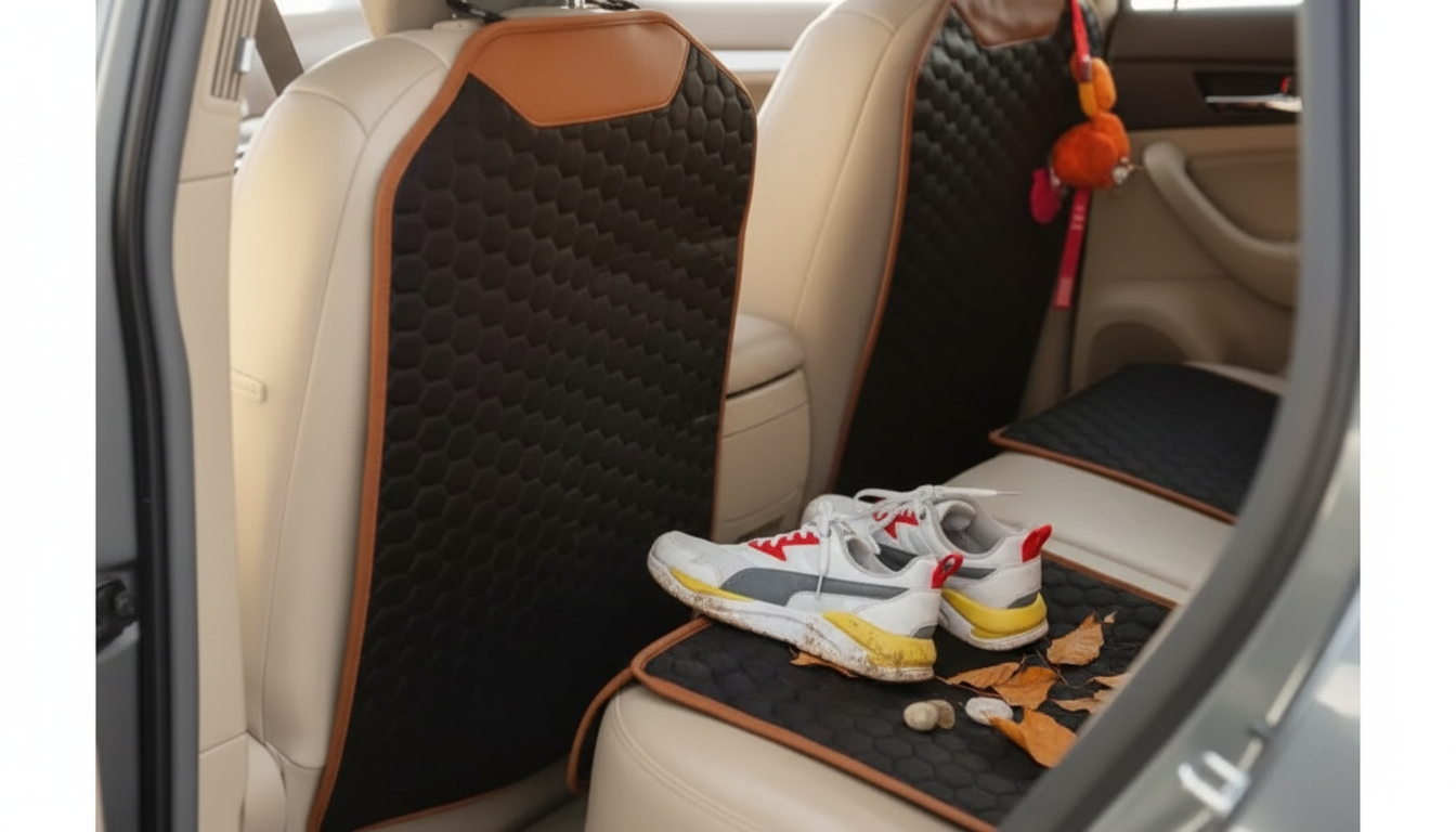 Hexy Eco Leather Kick Mat: Clean Seat Backs Fast
