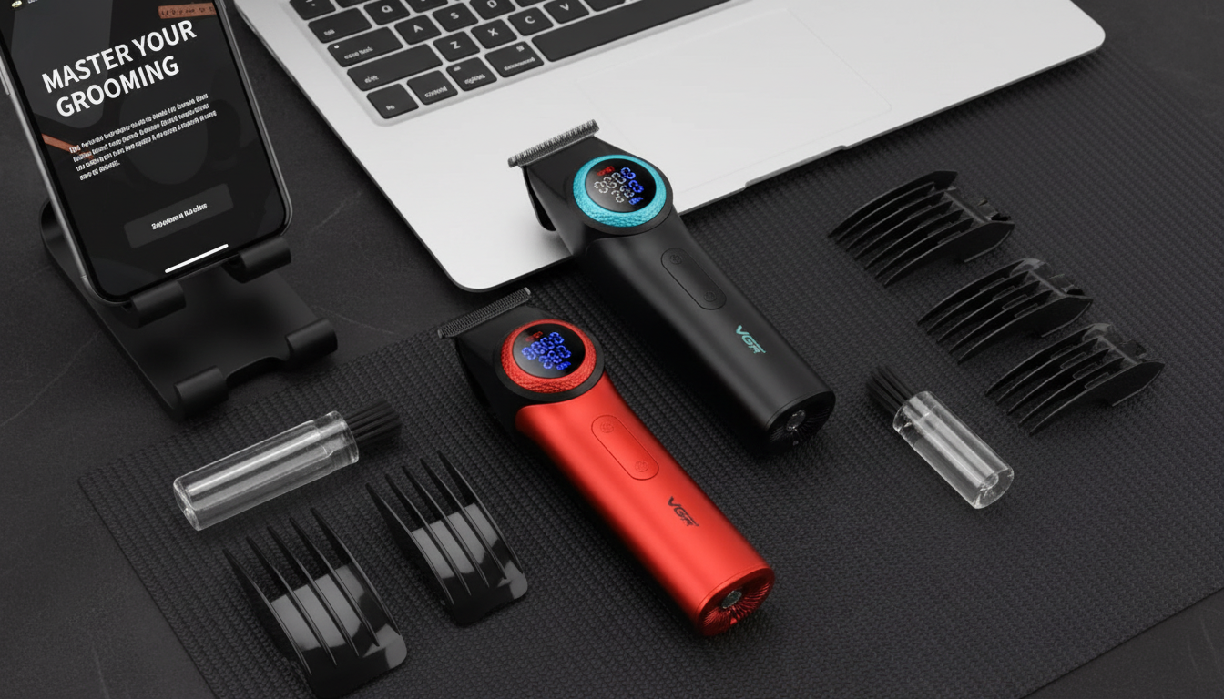 Pro Hair Clipper: LED Display + Durable DLC Blades