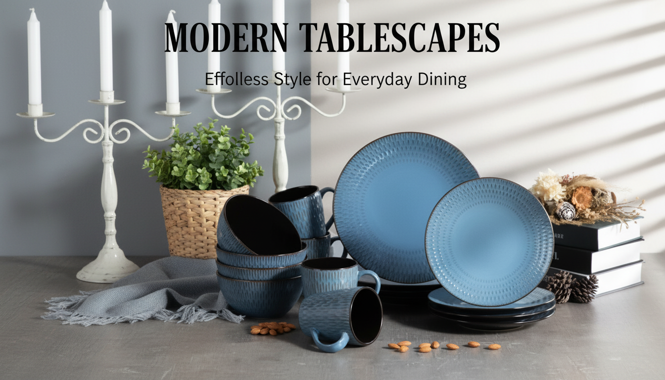 Vancasso Pluvo Embossed Stoneware Set: Everyday Texture