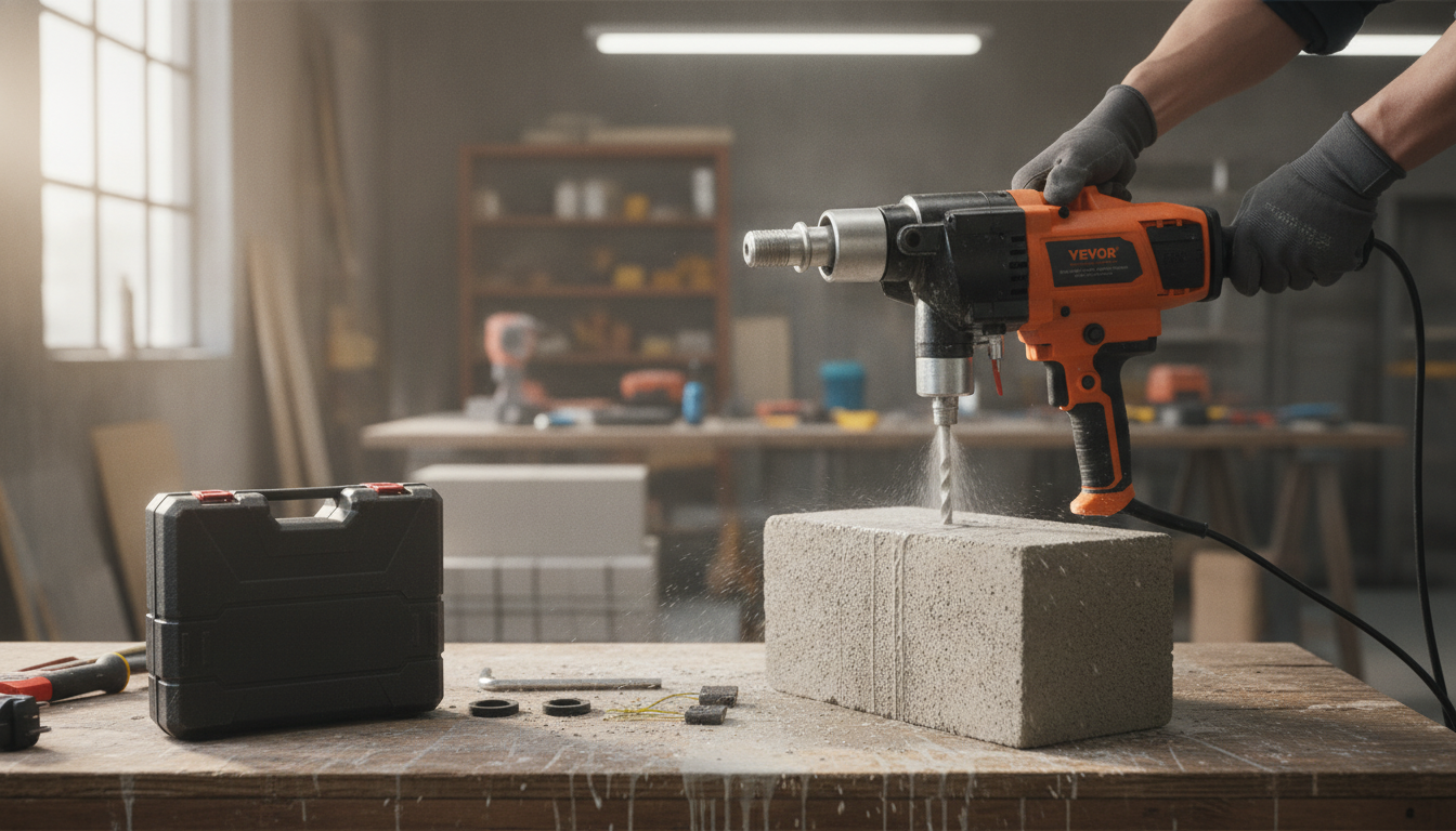 2600W Handheld Diamond Core Drill: Wet & Dry Concrete