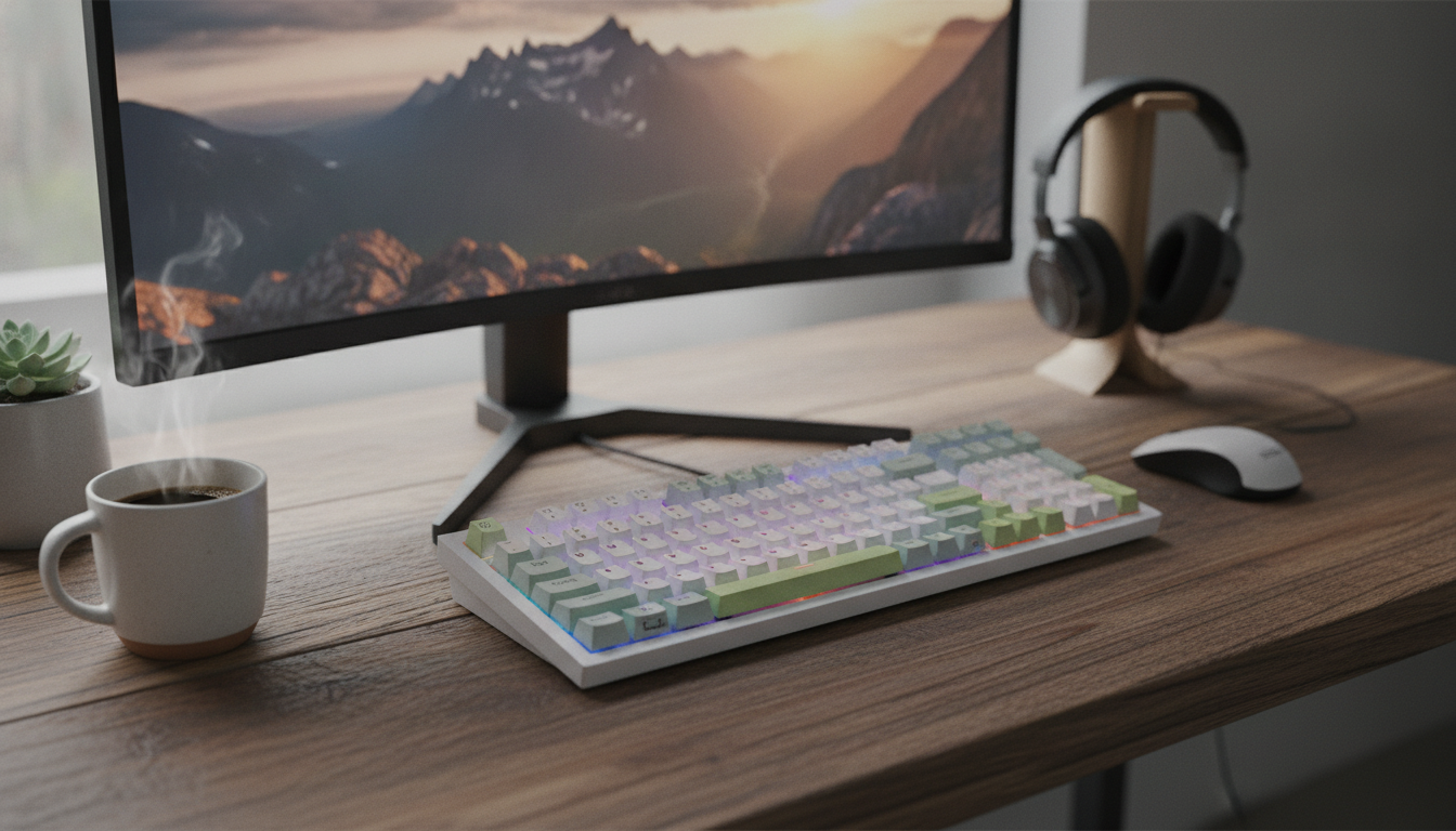Quiet 98-Key Wired RGB Keyboard With Full Numpad
